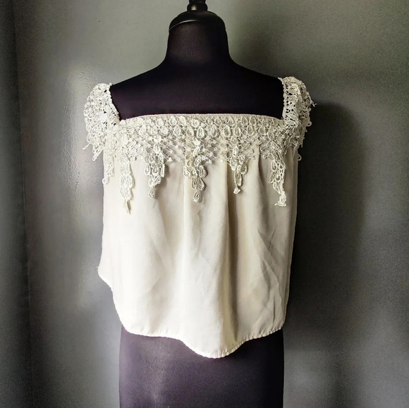 Tobi Crochet Off the Shoulder Top - Picture 1 of 5